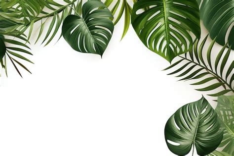 Hojas De Monstera Sobre Un Fondo Blanco Foto Premium