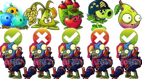 5 Plants With 5 Plant Food Vs 100 Turkey Wrangler Zombie Pvz 2 Who