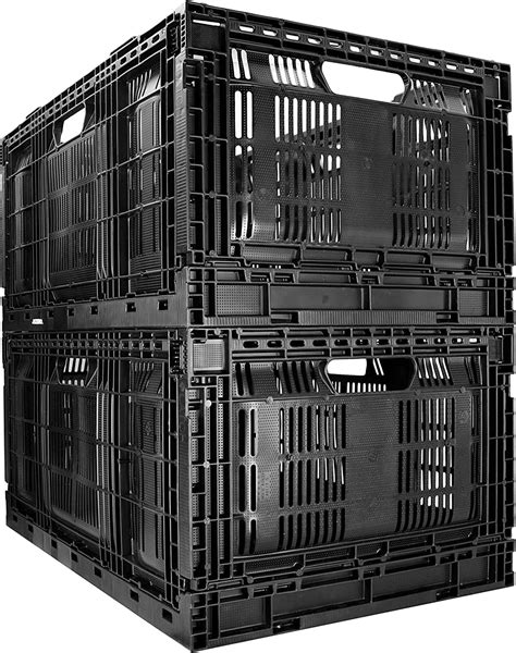 Jezero Large 2 Pack Collapsible Plastic Storage Crate