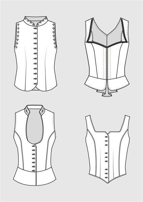 Pattern Traditional Costume Vests For Women M Mueller Sohn Dirndl