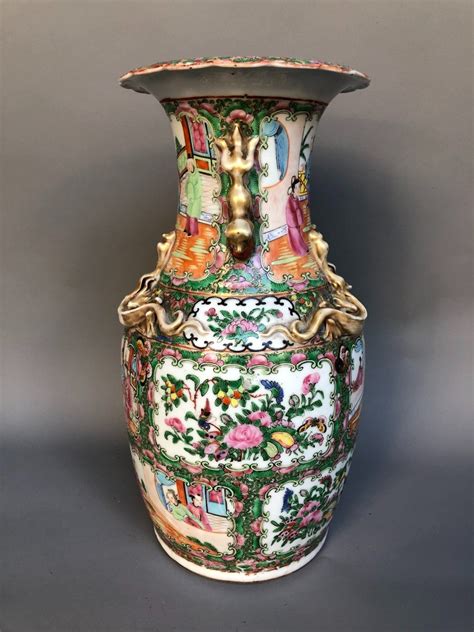 Proantic Vase En Porcelaine De Canton Chine Fin Xix Me