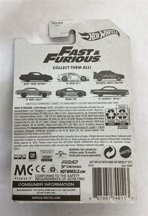 Hot Wheels Fast Furious Tokyo Drift Monte Carlo