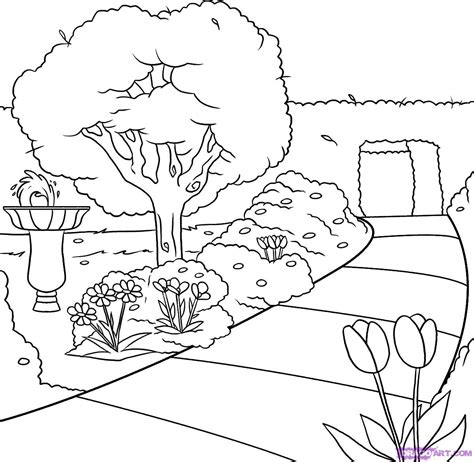 Drawing Pictures Of Garden Drawing Pictures