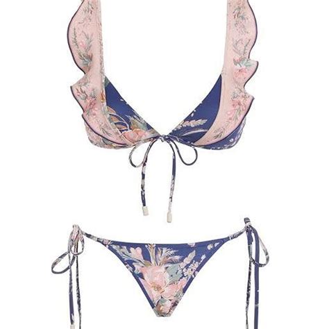 Zimmermann Moonshine Waterfall Frill Bikini Size Depop