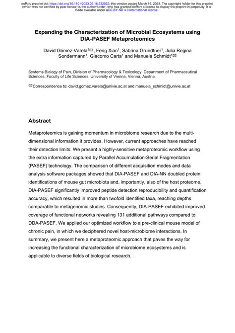 Pdf Expanding The Characterization Of Microbial Ecosystems Using Dia