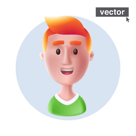 Avatar jovem ruivo sorridente usando suéter verde ilustração em vetor