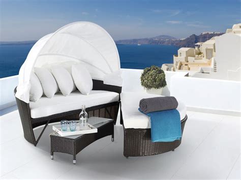 Divano coperto da giardino in rattan marrone SYLT LUX | Beliani.it