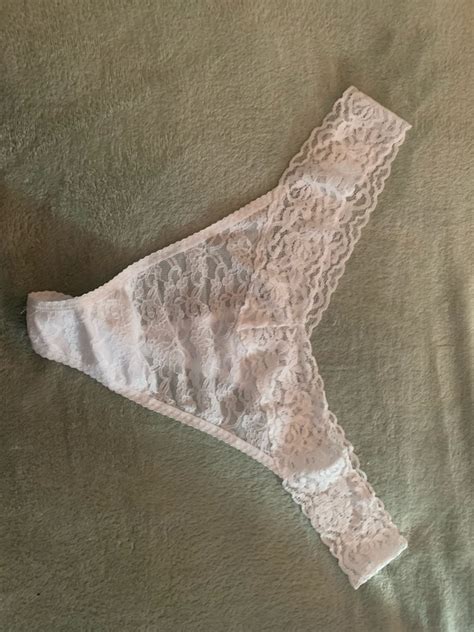 Bbw White Lace Thong Scented Pansy