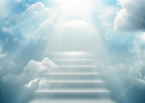 pathway  heaven  blue sky  white clouds background heavenly