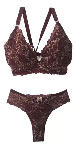 Conjunto Lingerie Sexy De Renda Sem Bojo Plus Size MercadoLivre