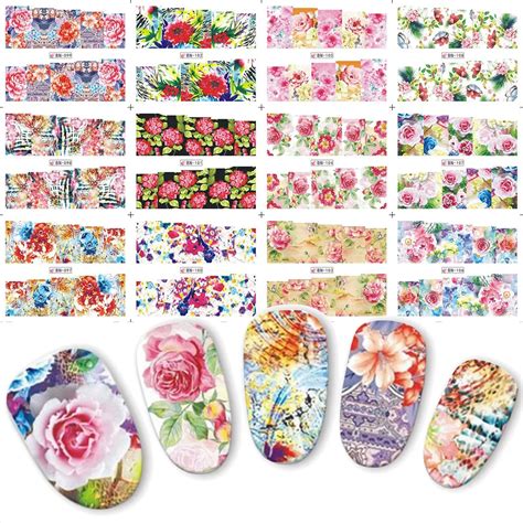 12pcs Beauty Flowers Sticker Water Transfer Nail Art Stickers Nails