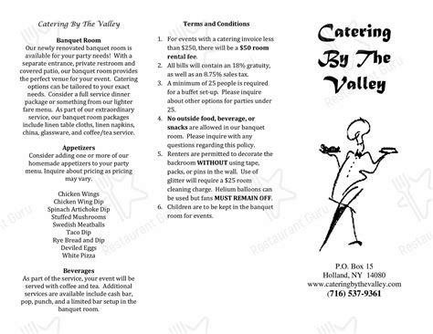 Menu At Valley Inn Pub And Bar Holland
