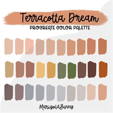 Terracotta Dream Procreate Color Palette Color Swatches Ipad