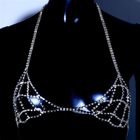 Custom Bikini Sexy Chest Chain Nightclub Party Shiny Rhinestone Body Chain For Summer Beach