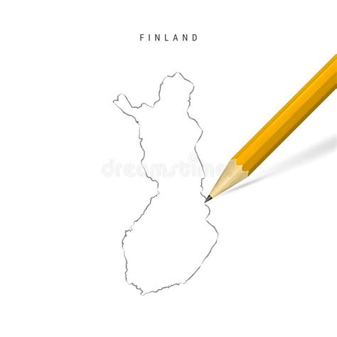 Finland Vector Map Isolated On White Background High Detailed Black