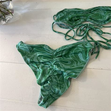 Frankie S Bikinis Green And Blue Swirl Bikini Set Depop