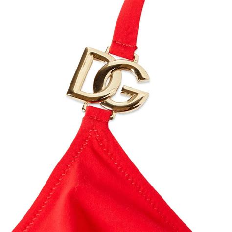 Dolce Gabbana Women S Tanga Logo Bikini In Arancio Scurissimo Dolce Gabbana