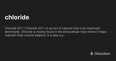 chloride - Obsidian Publish