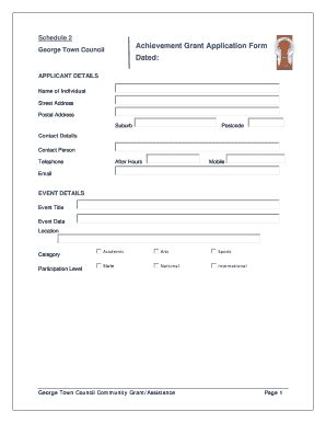 Fillable Online Georgetown Tas Gov Achievement Grant Application Form