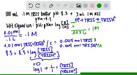 SOLVED The Tris Base Has A P KA Of 8 3 What Is The PH Change For 1 L