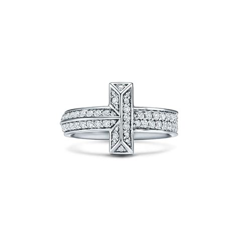 Tiffany T 系列 T1 18k 白金镶钻戒指 Tiffany And Co