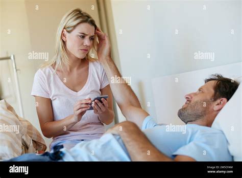 Babe Those Messages Mean Nothing To Me A Woman Looking Upset As She Goes Through Her Husbands