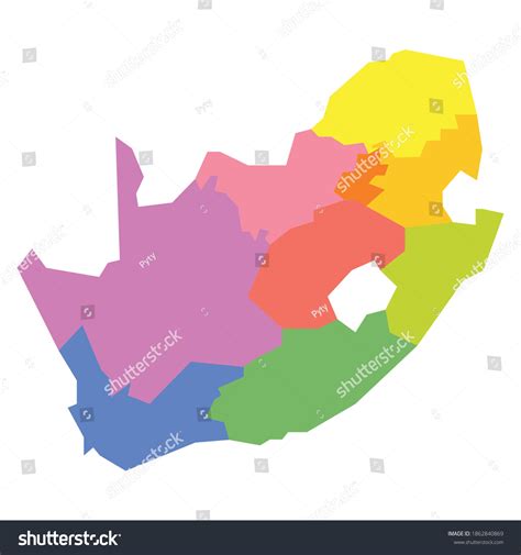 Colorful Political Map South Africa Rsa Stock Vector (Royalty Free