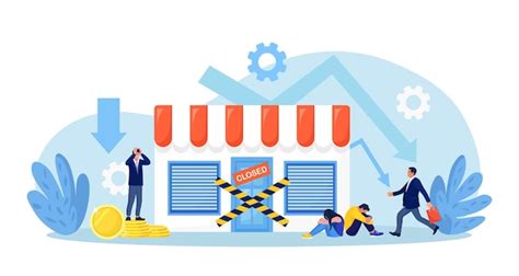 Premium Vector Businessman Has Become Bankrupt And Closed Business