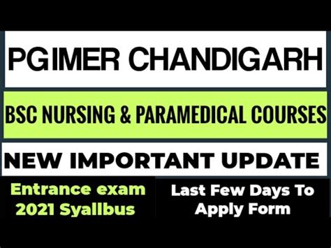 Pgimer Chandigarh Bsc Nursing Post Basic New Update Syallbus Of