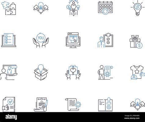 Marketing Strategy Outline Icons Collection Brand Promotion