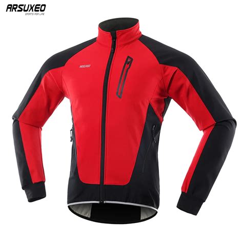 ARSUXEO Chaqueta de ciclismo para hombre abrigo térmico de lana para