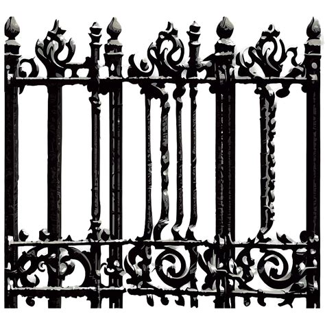 Download Antique Wrought Iron Fence Png Rat55