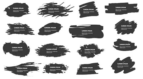 Векторная черная краска, чернила, мазок кистью, линия или текстура ...