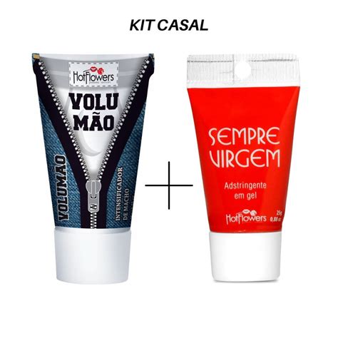 Kit Casal Lubrificante Adstringente Volum O Sempre Virgem Oferta Sex Shop Shopee Brasil