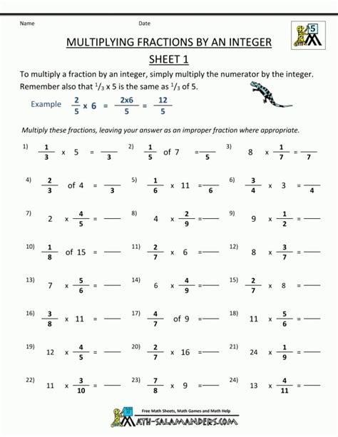 Multiplying Fractions Worksheets 5th Grade Pdf Word Problems — Db