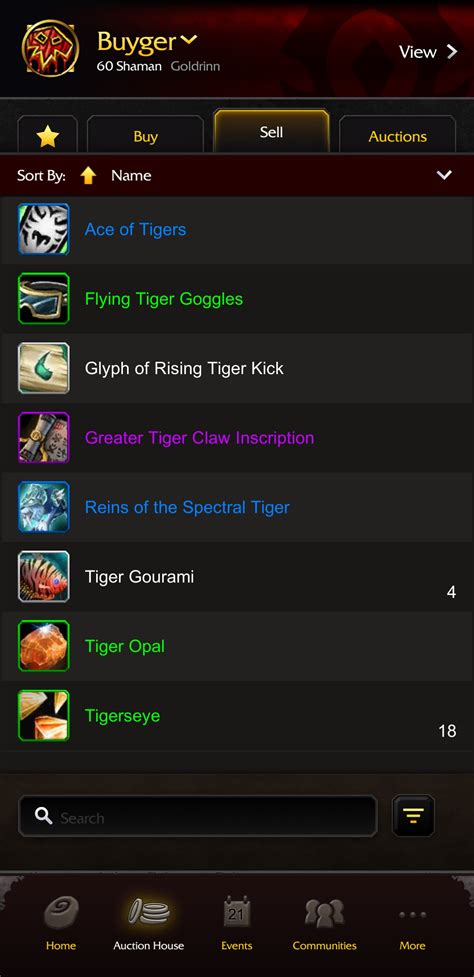 New Auction House Update on the WoW Companion App - News - US - Blue