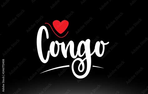 congo country text typography logo icon design  black background
