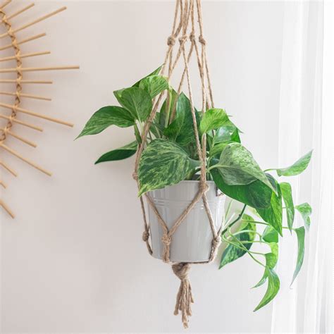 Macrame Fiber Arts Macram Hanger Pot Green Water Etna Pe