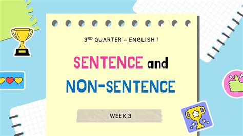 3rd Quarter English 1 Sentence And Non Sentence Youtube