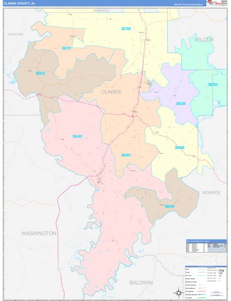 Wall Maps Of Clarke County Alabama