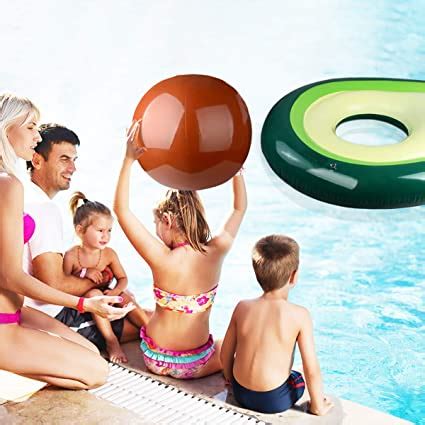 Inflatable Avocado Pool Floatie With Ball Water Fun Summer Mattress