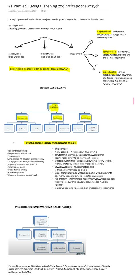 SWPS wykład Pamięć i uwaga 1 Trening zdolności poznawczych