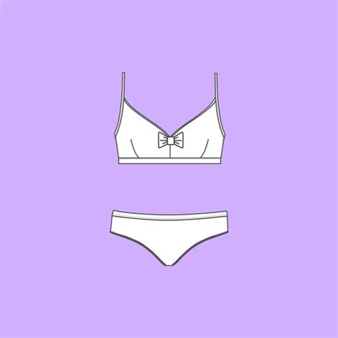 Premium Vector Set Of Lingerie Panties And Bra Cotton Underwear