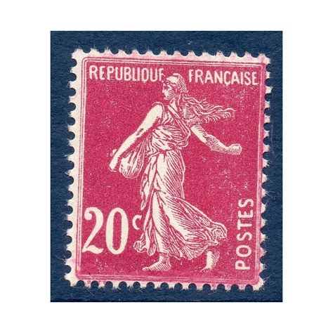 Timbre France Yvert No 190 Semeuse Fond Plein 20ct Lilas Rose Neuf