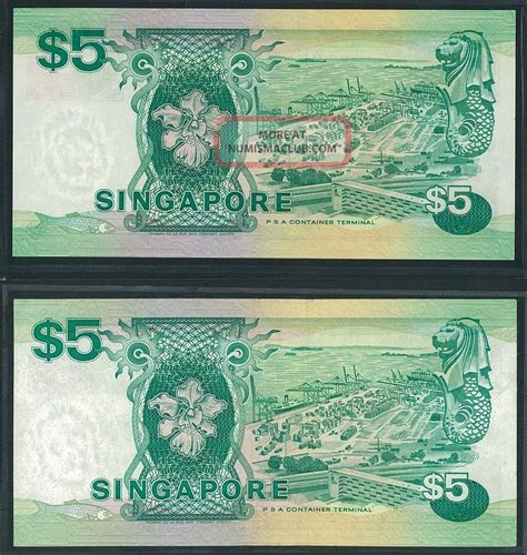 Singapore Ship Series Paper Banknote A First Prefix Z Replacement