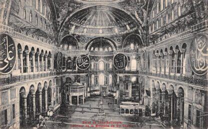 Turkije Constantinople Interieur De La Mosquee De Ste Sophie Stamboul