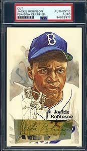 Jackie Robinson Psa Dna Signed Perez Steele Cut Autograph Mlb Cut