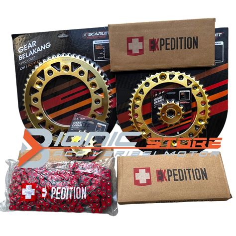 Jual Gear Set Klx Dtracker Scarlet Racing Plus Rantai Expedition