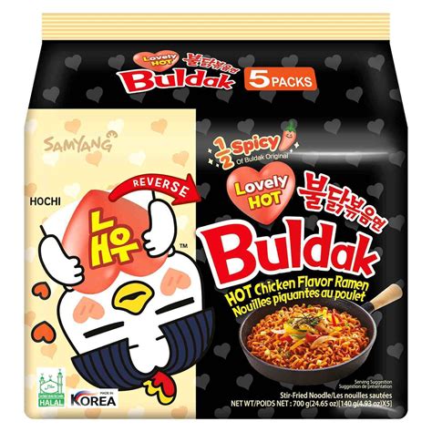 Samyang Buldak Half Spicy Hot Chicken Flavor Ramen Instant Noodle Halal Certification 5X140G