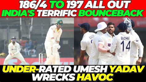 12 RUNS 6 WICKETS Ashwin Umesh COLLAPSED Australia Lunch Day 2